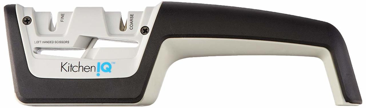 KitchenIQ 50883 Edge Grip 2-Stage Knife Sharpener, Red, Coarse & Fine  Sharpeners, Compact for Easy Storage, Stable Non-Slip Base, Soft Grip  Rubber
