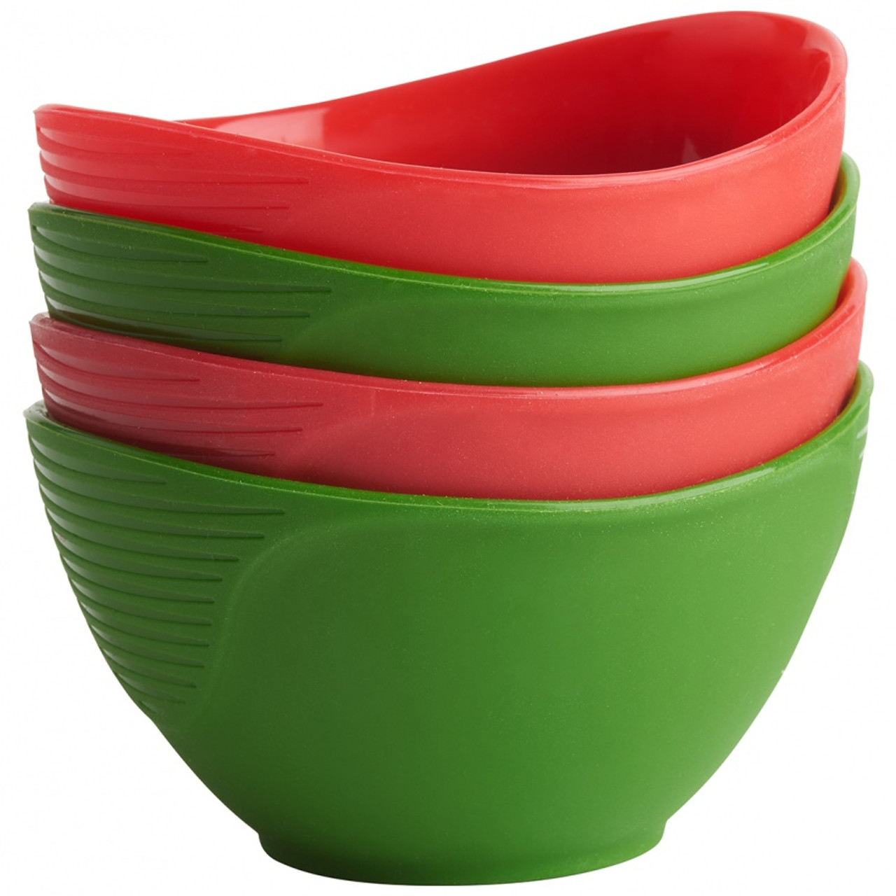 Trudeau Holiday Collection - Silicone Pinch Bowls - Set of 4 - Red and Green (TR 05117655)
