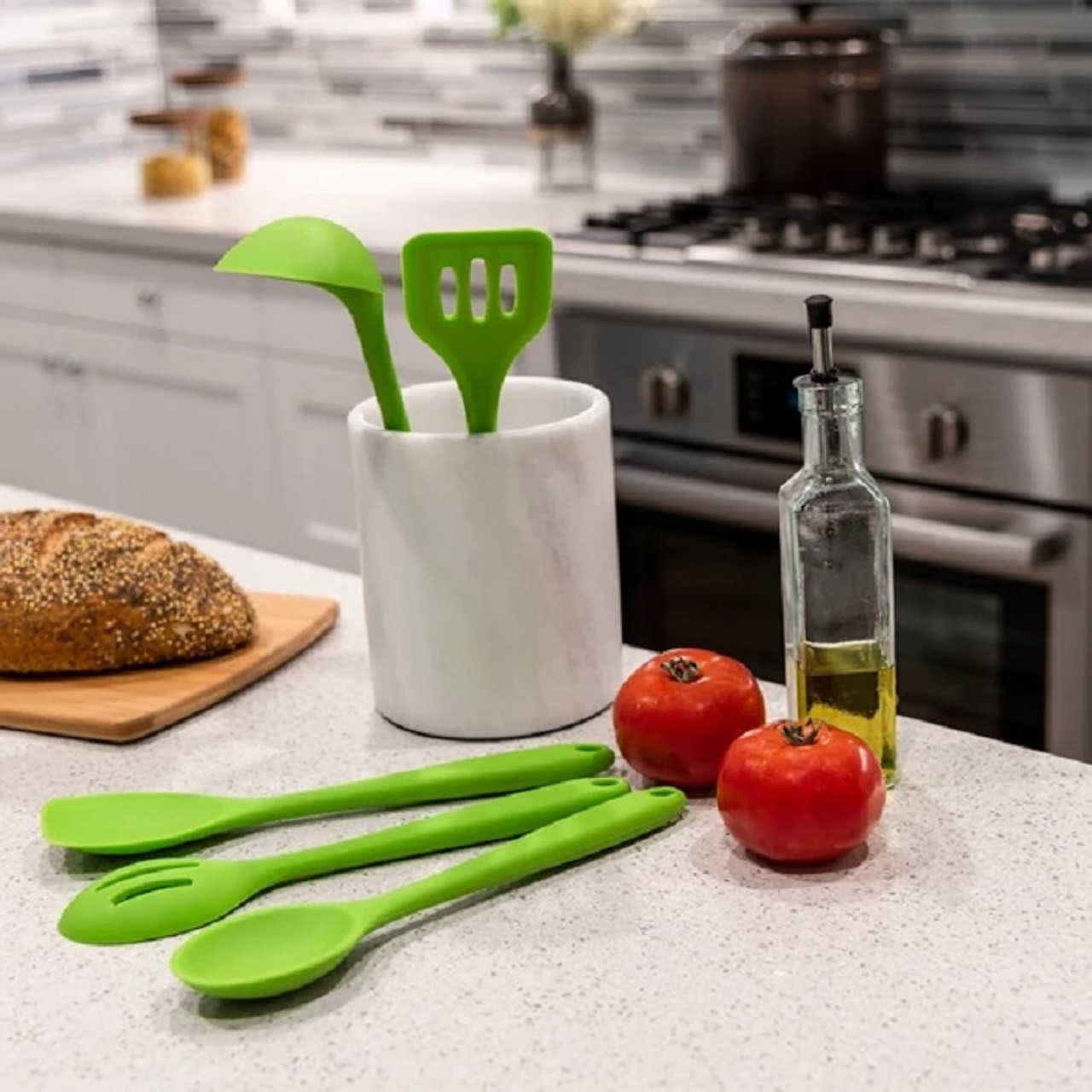 Better Houseware 5-peice Silicone Cooking Tool Set - Apple Green (BH 3500G)