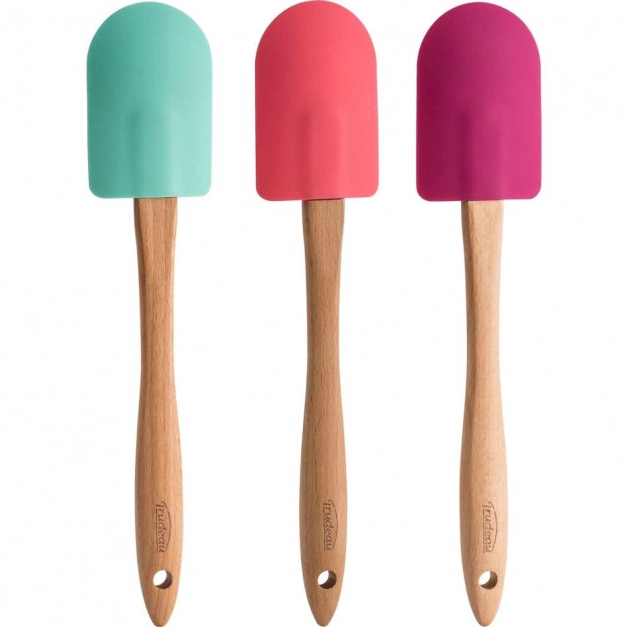 Trudeau Structure Collection - Silicone and Beechwood Large Spoon Spatula Color Options