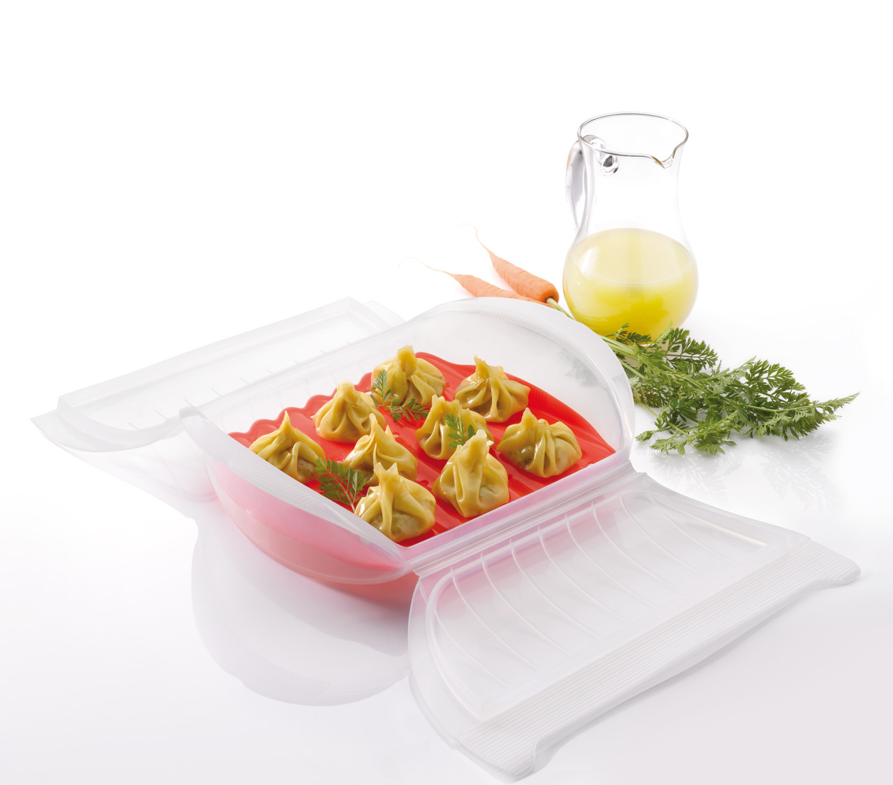 Lékué Microwave Silicone Steam Case with Cookbook - 3-4 Servings - Clear (LK3402600B04U500)