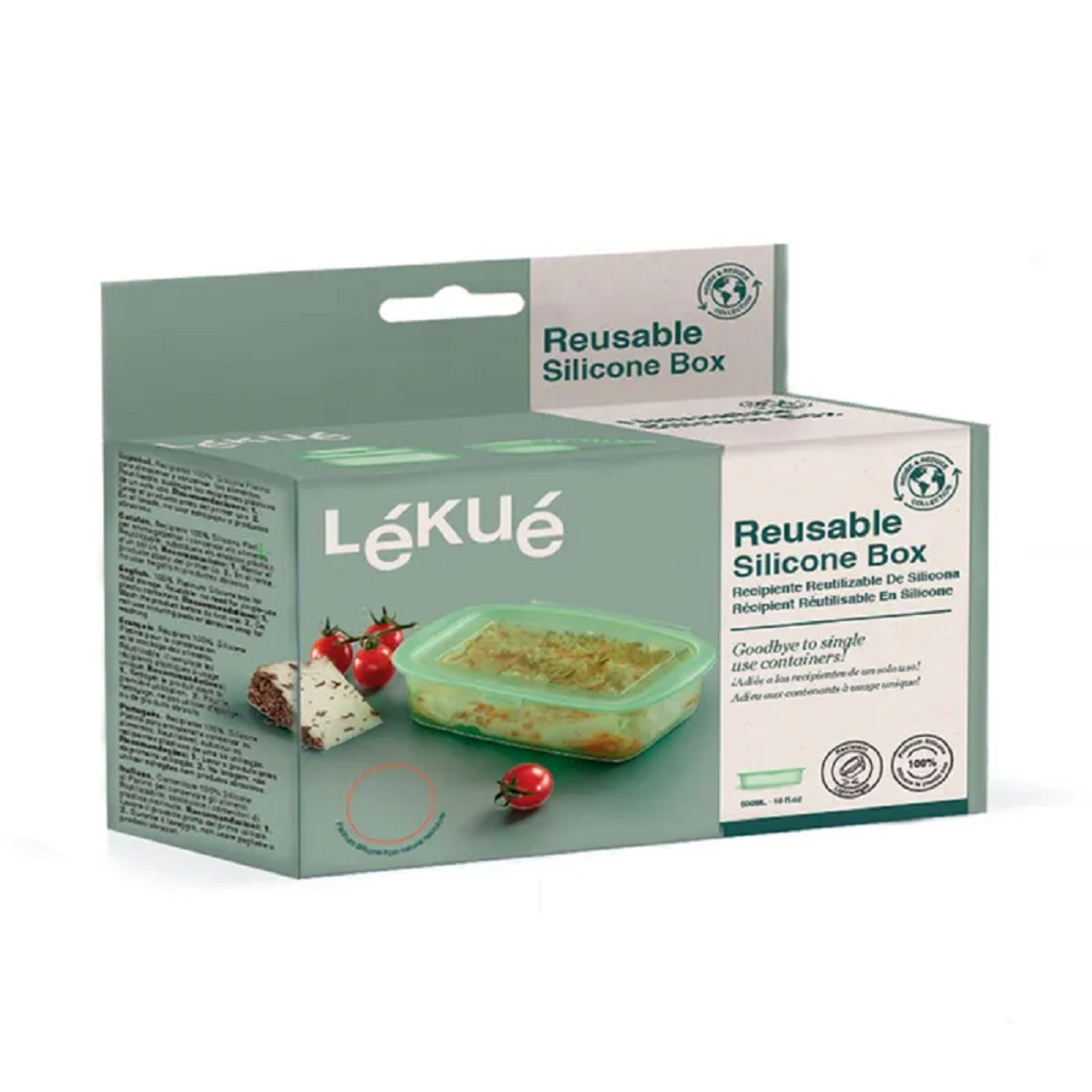 Lékué Reuse & Reduce Collection - Silicone Reusable Box - 500mL (16.9 oz.) (LK3420050V12M017)