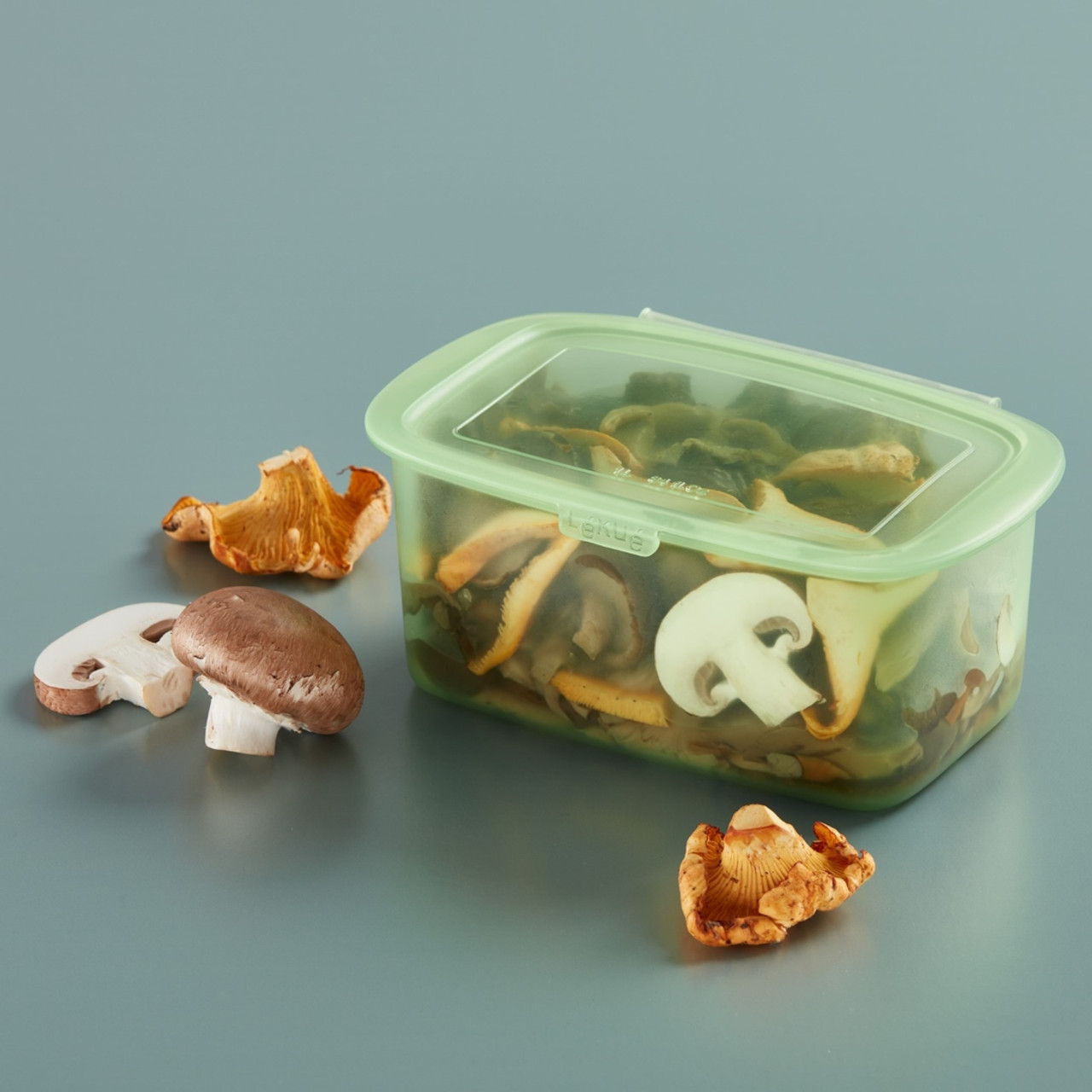 A reusable alternative to disposable single-use plastic containers and lids. 