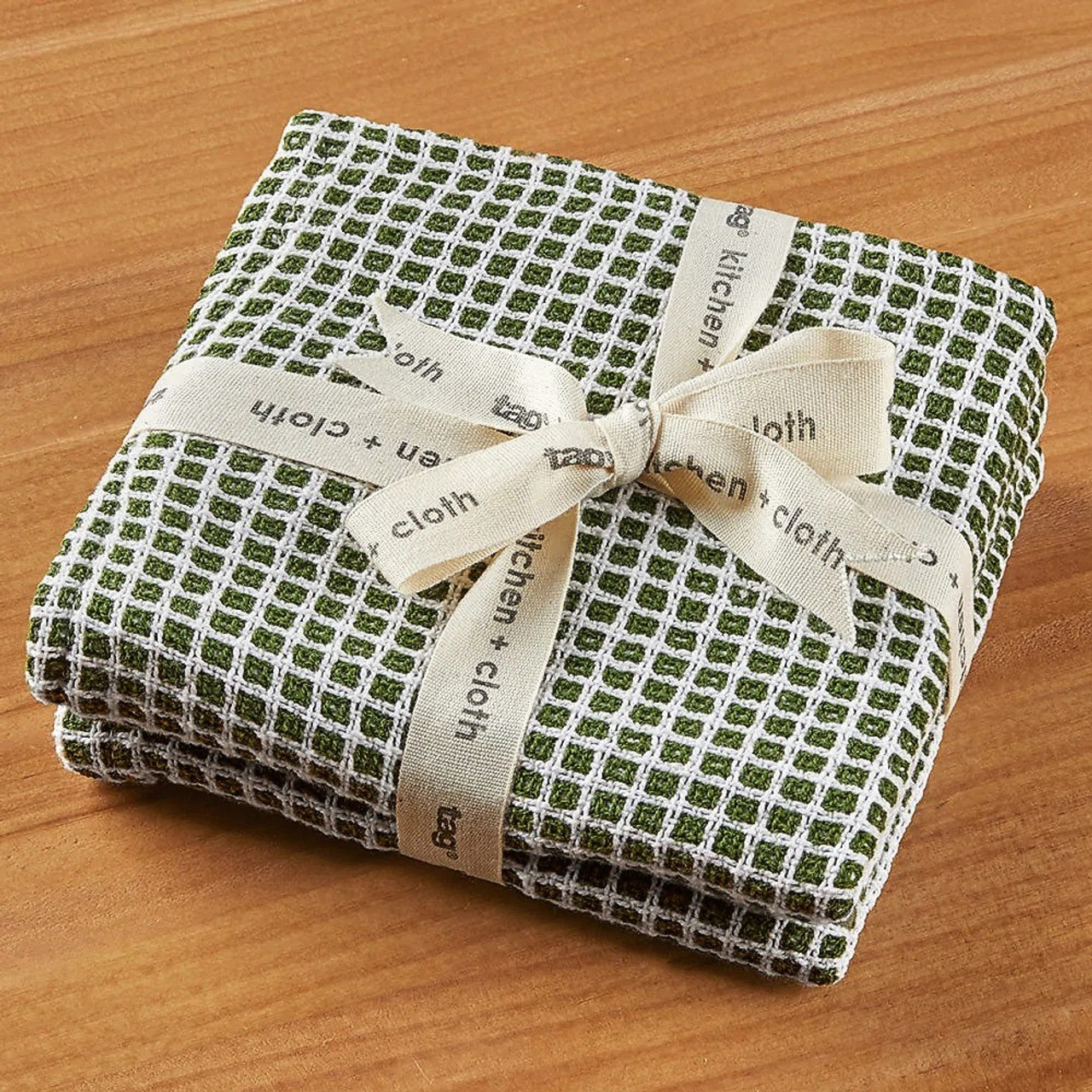 tag® Kitchen + Cloth Collection - Textured Check Dishcloth Set comes bundled with a ribbon! 