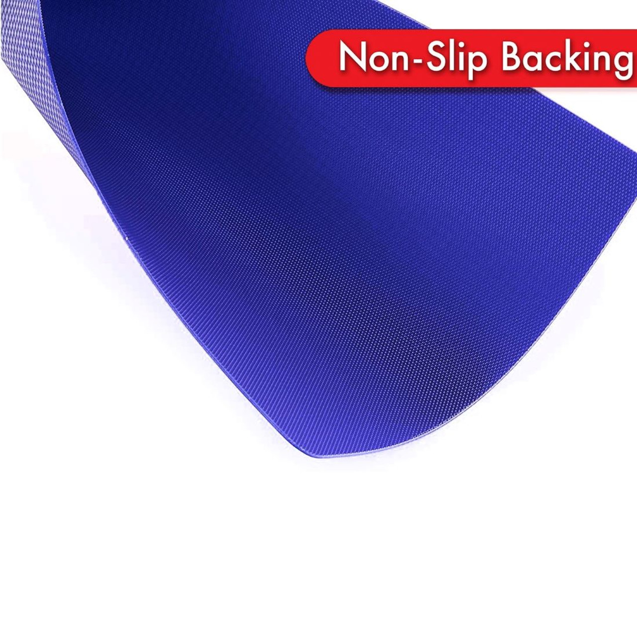 A non-slip backing grips tight to counter surfaces for safety!