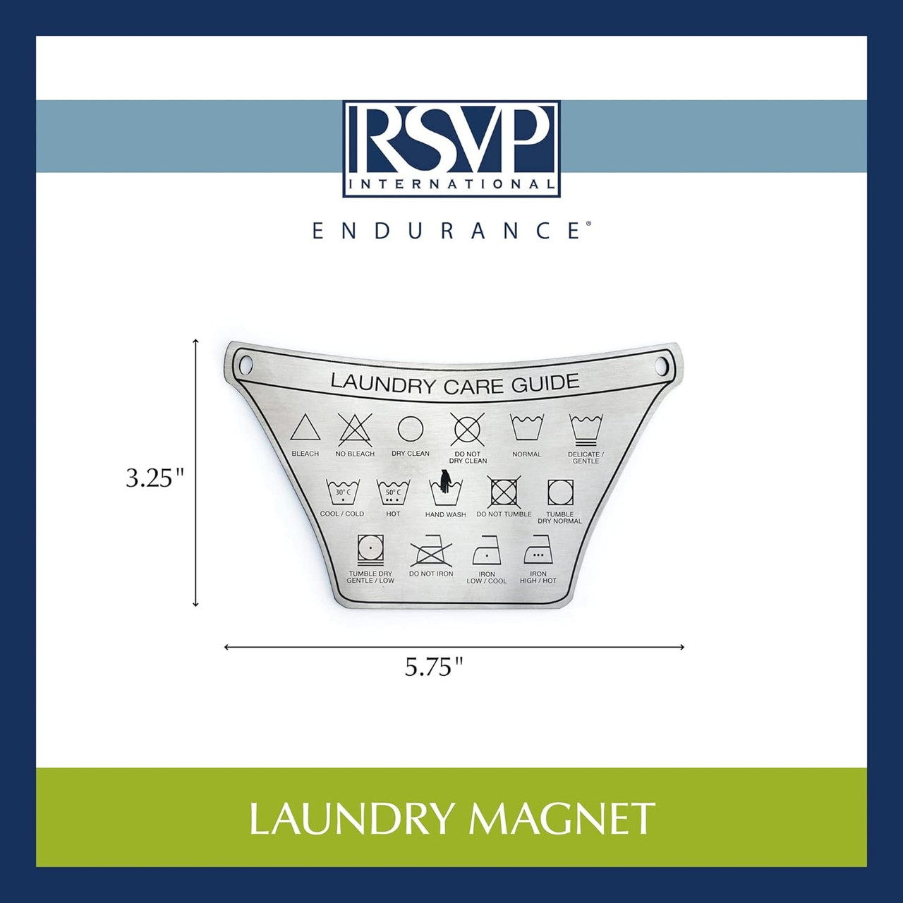 RSVP Laundry Care Guide Magnet (RSVP L-MAG) Measurements 