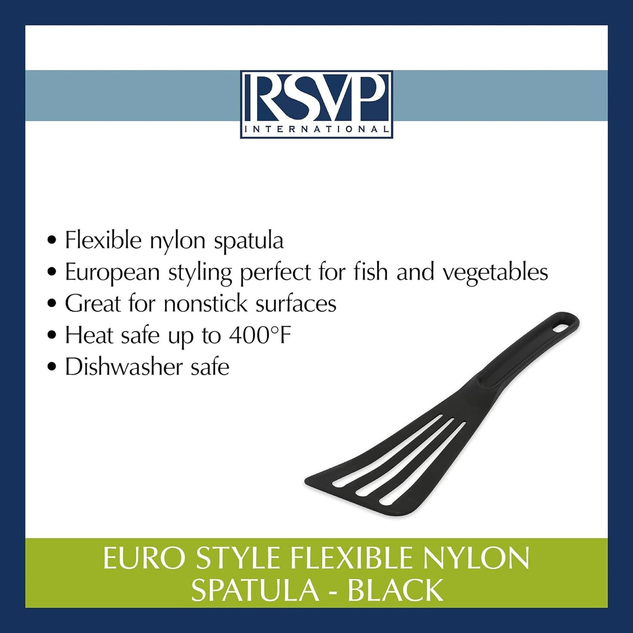 RSVP Euro Style Flexible Nylon Spatula - Black (RSVP VIK-BK)