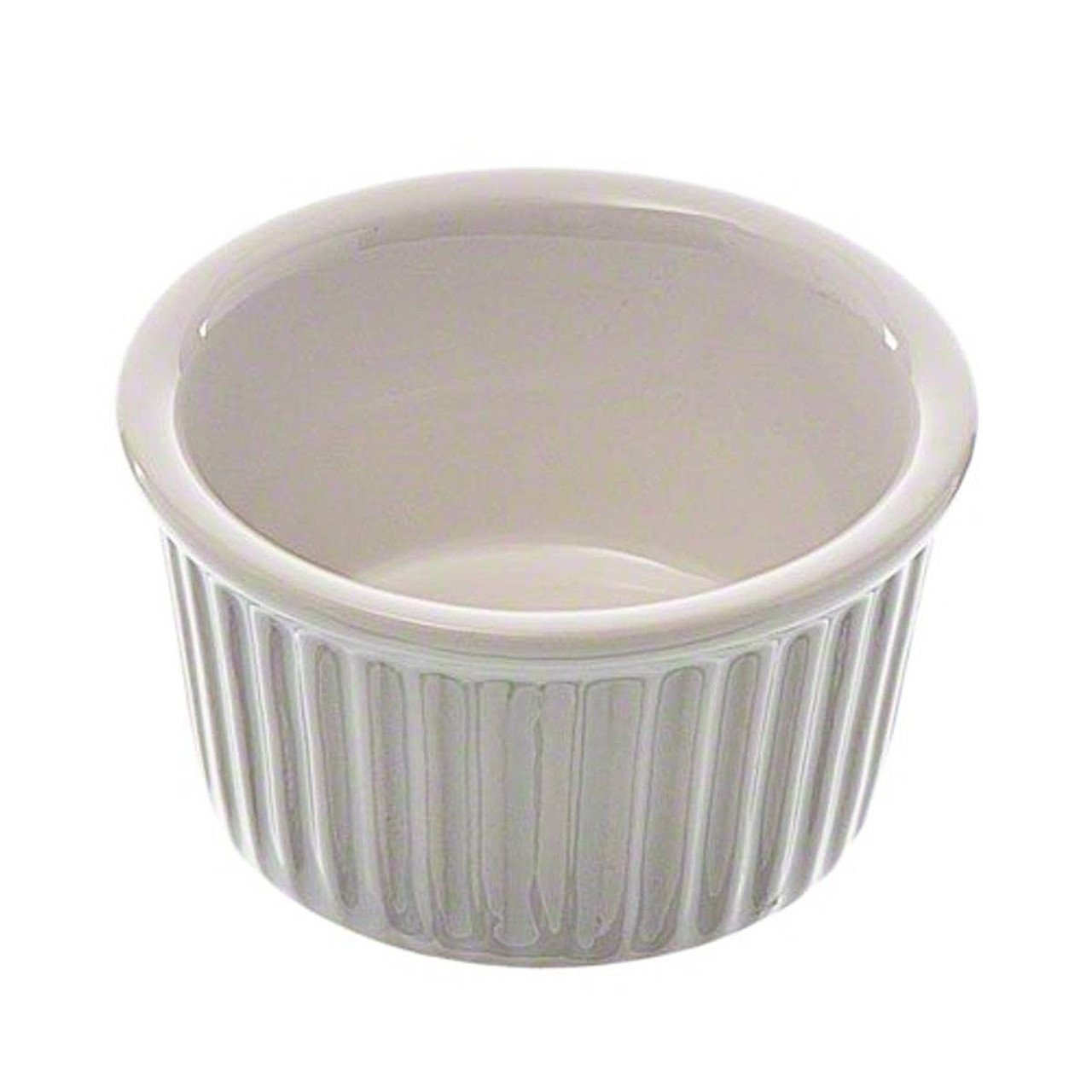 Browne Foodservice 2.5-Ounce White Ribbed Porcelain Ramekin (BC 564003W)