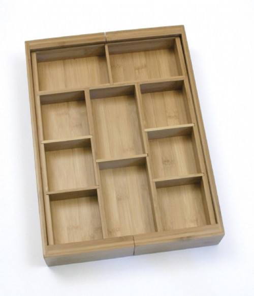 Lipper Bamboo Collection - Adjustable Expandable Drawer Organizer with 6 Removable Dividers (LI 8882)