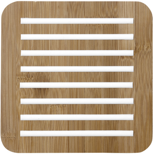 Ladelle Classic Collection - Bamboo and Silicone Trivet - White (LD 80055)