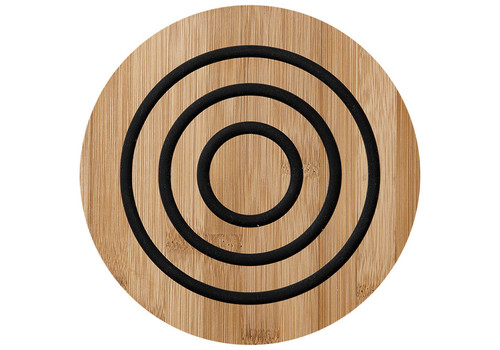 Ladelle Classic Collection - Bamboo and Silicone Round Trivet - Charcoal (LD 80054)