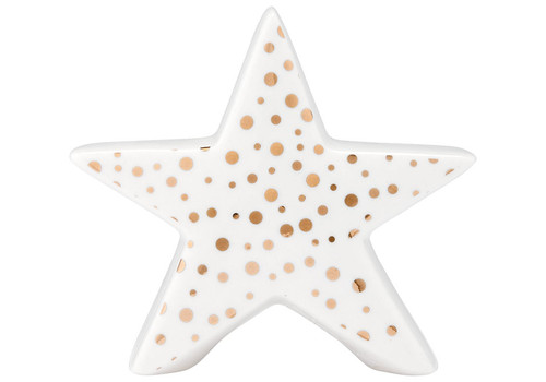 Ladelle Glitz Collection - White and Gold Star - 10 cm (4 in) (LD 73894)