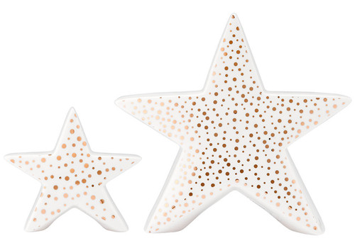 Ladelle Glitz Collection - White and Gold Star - 10 cm (4 in) (LD 73894)