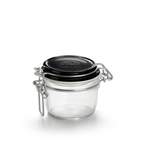 Bormioli Rocco Chiaroscuro Collection - Fido Jar - .125L (4.25 oz) - Black Lid (BR 141370MRG121422)