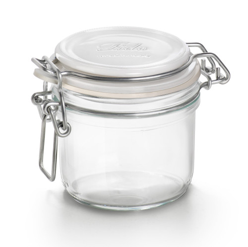 Bormioli Rocco Chiaroscuro Collection - Fido Jar - .20 L (6.75 oz) - White Lid (BR 141360MRG121421)
