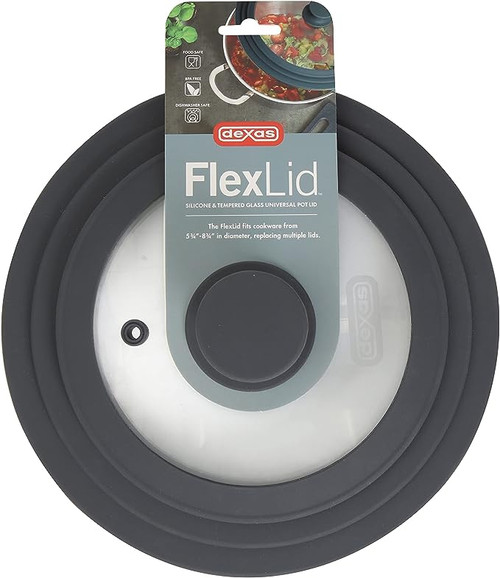 Dexas FlexLid™ - Universal Pan Lid - Glass & Silicone - 9-Inch. (DX GSL85-432M)