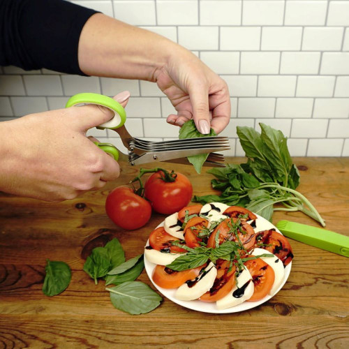 Cut thin strips of basil directly on to your dish! 