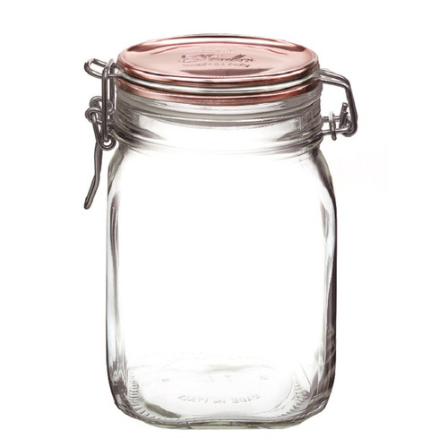 Home Basics Glass Jar with Copper Top Medium