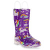 Western Chief Girls' Rainbow Unicorn Lighted Rain Boot