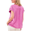 Women's Tribal Slub Knit V-Neck Cap Sleeve Top