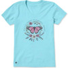 Life is Good Women's Positive Powerful Energy Butterfly Short Sleeve Crusher V-Neck T-Shirt