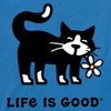 Life is Good Women's Tuxedo Cat Daisy Short Sleeve Crusher-LITE Tee