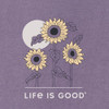 Women's Life is Good Sunflowers in the Moon Short Sleeve Crusher Tee