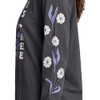 Women's Life is Good Kindness is Free Woodblock Flower Long Sleeve Crusher Tee