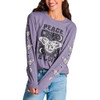Women's Life is Good Peace and Love Celestial Butterfly Long Sleeve Crusher Tee