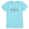 Life is Good Women's Three Turtles Short Sleeve Crusher Vee