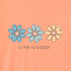 Life is Good Women's Three Daisies Rally Short Sleeve Crusher Vee