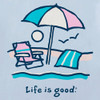 Life is Good Women's Beach Umbrella Scene Short Sleeve Crusher Vee