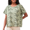 Women's Tribal Embroidered Short Sleeve Crew Neck Top
