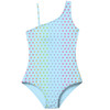 Limeapple Girl's Rhea Multicolor Heart Printed One-Shoulder Swimsuit, One-Piece