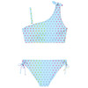 Limeapple Girl's Sienna Multicolor Heart Printed One-Shoulder Bikini Swimsuit, 2-Piece