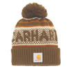 Carhartt Women's Fair Isle Knit Branded Cuffed Beanie