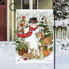BreezeArt Woodland Snowman Garden Flag