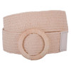 Most Wanted Women's Woven Raffia Circle Buckle Stretch Belt