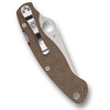 Spyderco Military 2 Brown Canvas Micarta CPM Cru-Wear PlainEdge Folding Knife