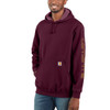 Carhartt Men's Loose Fit Midweight Hooded Logo-Sleeve Sweatshirt