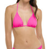 Eidon Women's Kali Solid Triangle Slider Bikini Swimsuit Top