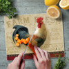 Highland Home Farm Fresh Rooster Glass Counter Saver