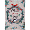 Evergreen Chickadee Wreath Burlap Garden Flag