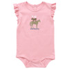 Carhartt Infant Girl's Pink Animal Stack Ruffle Short-Sleeve Bodysuit