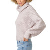 Mystree Women's Turtle Neck Cropped Sweater