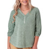 Old Ranch Women's Este 3/4 Sleeve Organic Cotton Henley