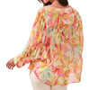 Women's Tribal Flowy Dolman Sleeve Blouse With Self-Covering Buttons