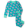 Hatley Girl's Glowing Hearts Bamboo Long-Sleeve Pajama Set, 2-Piece