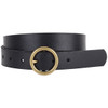 Most Wanted USA Women's Brass-Toned Circle Buckle Leather Belt Most Wanted USA Women's Brass-Toned Circle Buckle Leather Belt