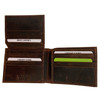Deerfield Leathers Men's Crazy Horse Rustic Bi-Fold 12-Slot RFID Leather Wallet